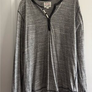Lucky Brand Charcoal Henley with Dark Accents Size XL